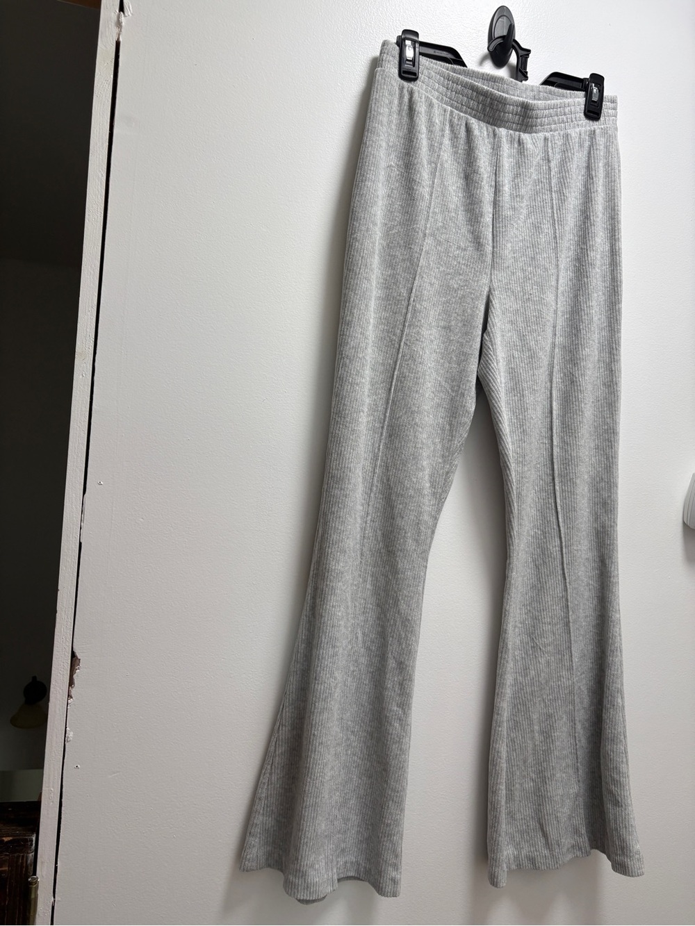 aerie Ribbed Knit Pants Elastic Waist Flare leg - minimalist Lounge or active